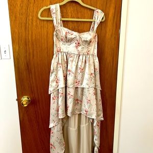 We Wore What corset high low dress